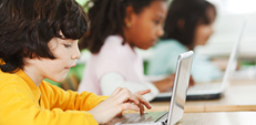 Child using laptop